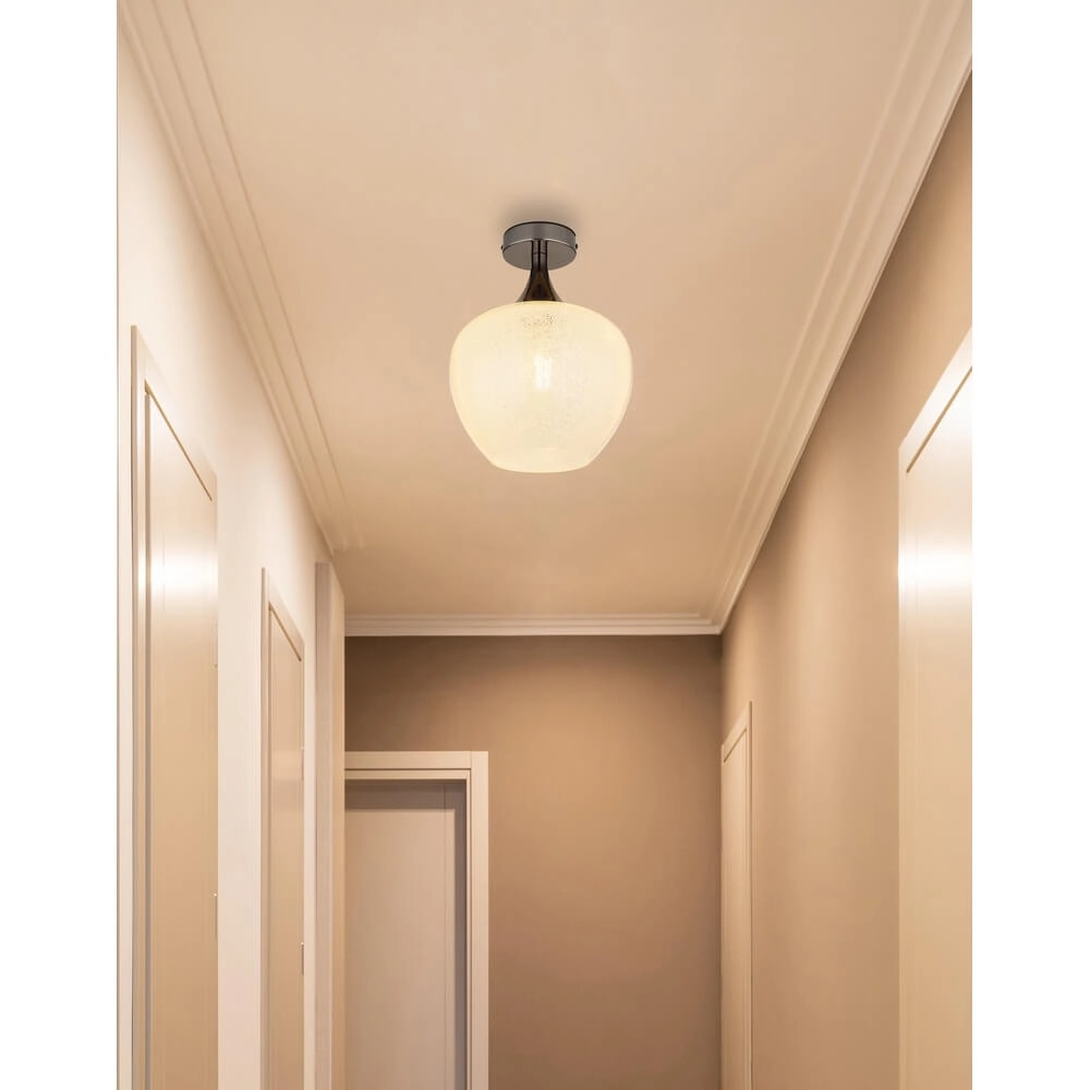 Plafonnier anthracite Maxy avec verre blanc simple Ø 24cm Globo 9007371459179