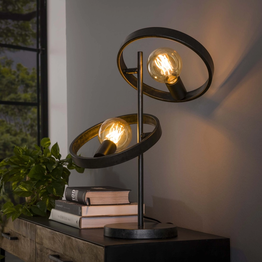 Lampe de table Rings Hover 53 cm de haut - charbon de bois