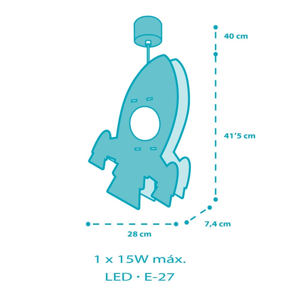 Suspension chambre d’enfant Rocket laiton Dalber 8420406633572