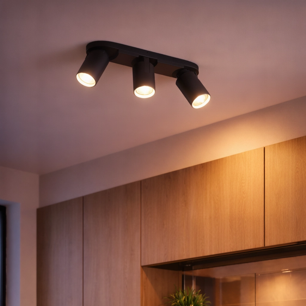 Spot de plafond Esto 3 lumières noir