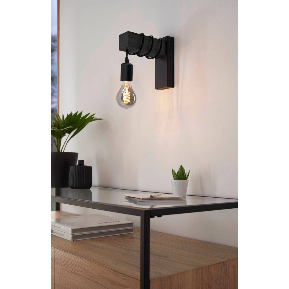 Lampe murale de campagne Townshend Bois noir Eglo 9002759307387