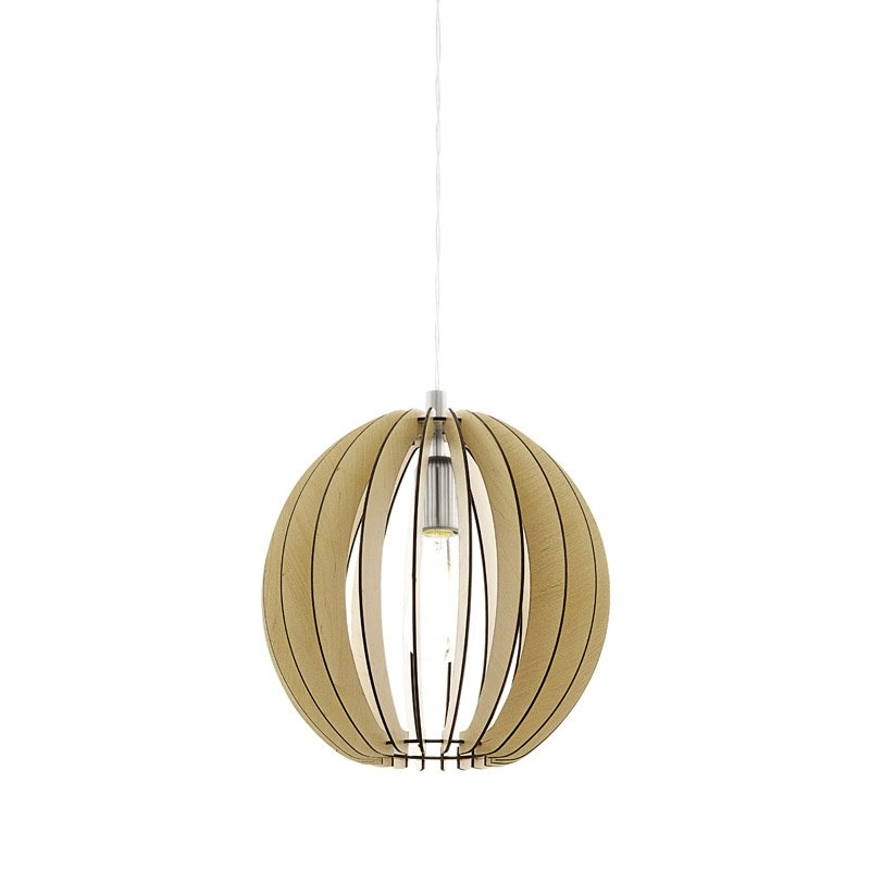 Lampe à suspension Cossano Bois d'érable 30 cm