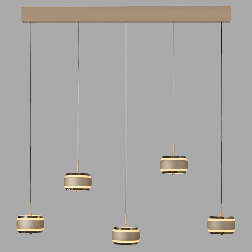 Lampe suspendue de table de salle à manger 5L Pure Falling Rings Bronce