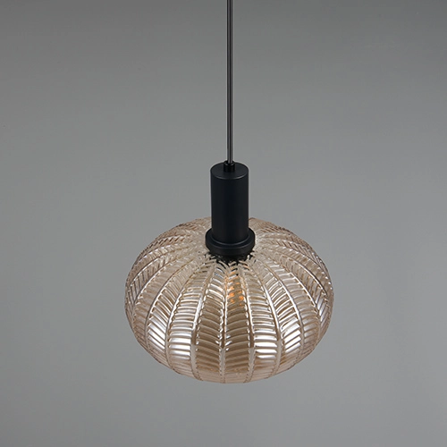 Lampe pendante classique Elvezia Verre ambré Trio 4017807677768