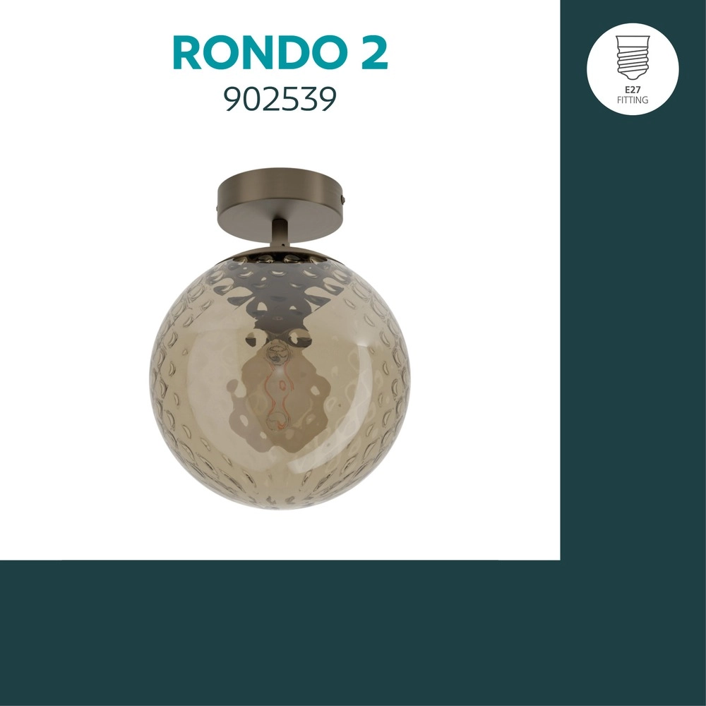 Lampe de plafond Rondo 2 Bronze foncé Eglo 9008606390236