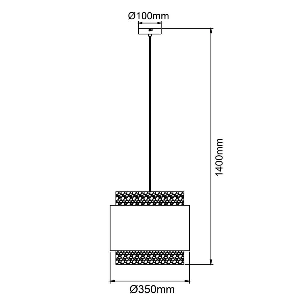 Lampe suspendue Waterlilly rotin avec tissu blanc Brilliant 4004353411922