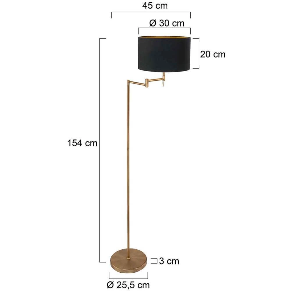 Lampadaire Bella bronze avec capuchon noir Steinhauer 8712746174489