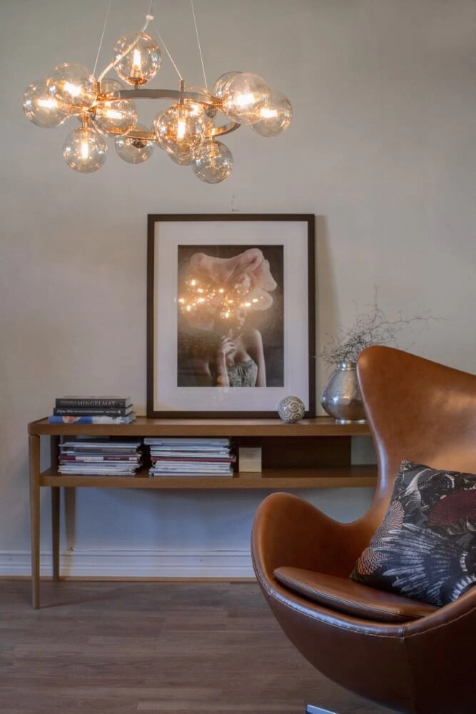 Lampe suspendue Splendor verre ambré 58cm By Rydéns 7391741009715