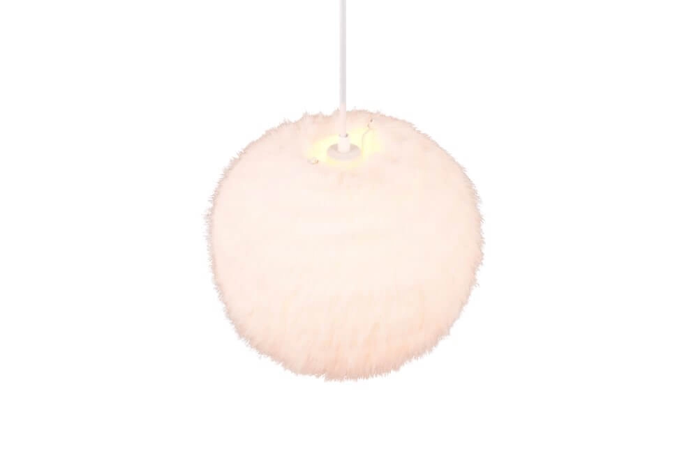 Lampe suspendue en tissu Furry crème Ø 35cm Trio 4017807600087