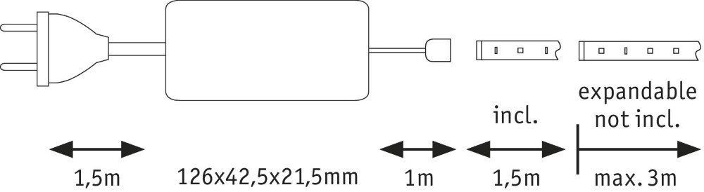 2700K MaxLED 500 1m set Paulmann 4000870706688