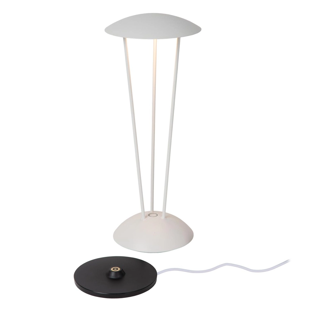 Lampe de table de conception Renee Rechargeable blanc Lucide 5411212272317