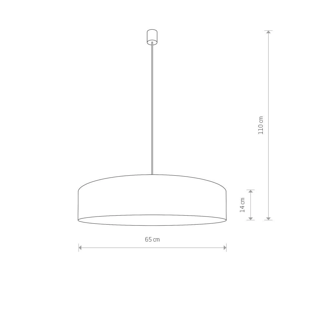 Lampe suspendue Croco avec abat-jour en velours Ø 65cm Lyora 5903139894890