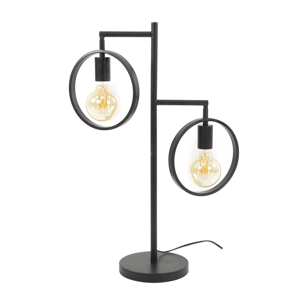 Lampe de table à 2 anneaux Ring noir - E27 Lyora 8716803511736