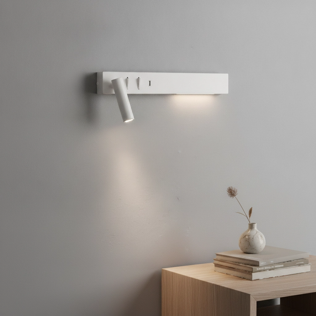 Lampe de chevet Vida Gauche blanche avec USB