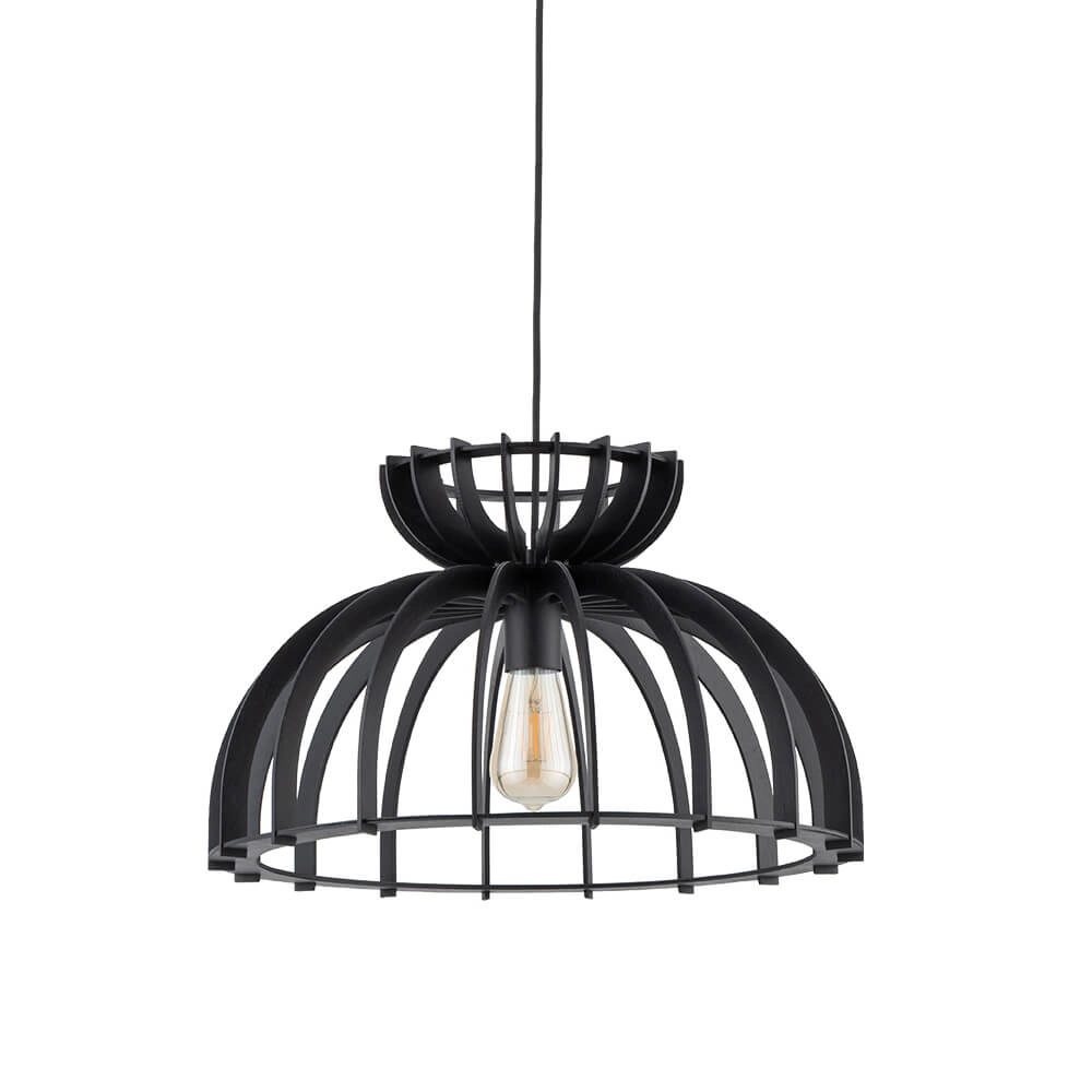 Lampe suspendue en bois Kymi Ø 48 cm - noir
