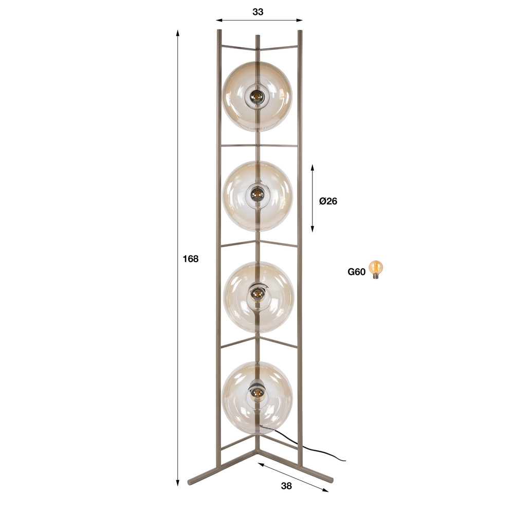 Lampadaire moderne Soll brun sable Lyora 8716803514706