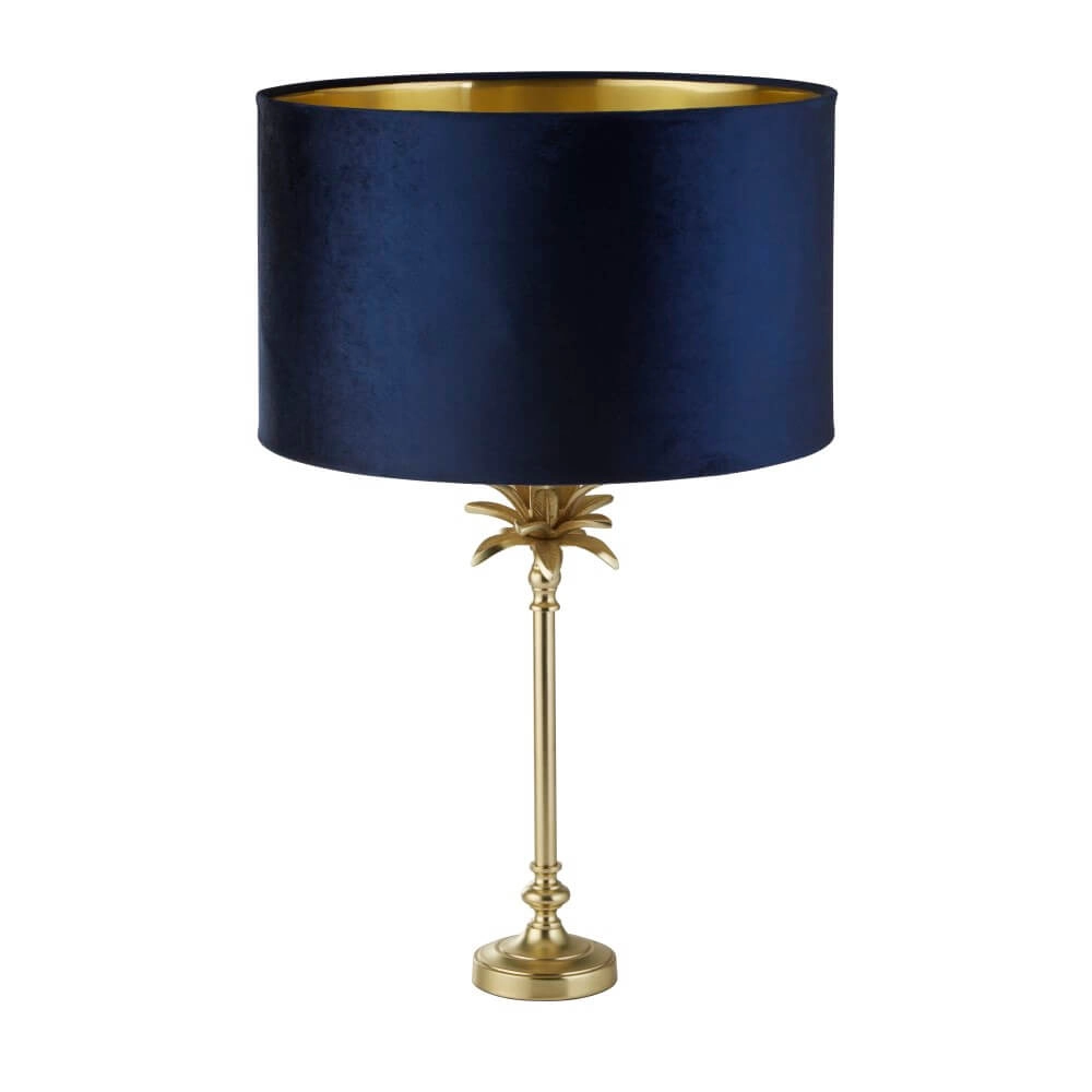 Lampe de table Palm or avec bleu foncé