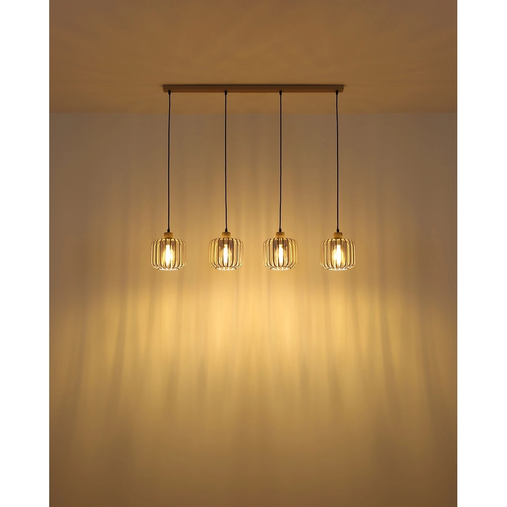 Suspension 4 lumières Alfred brun sable Globo 9007371533619