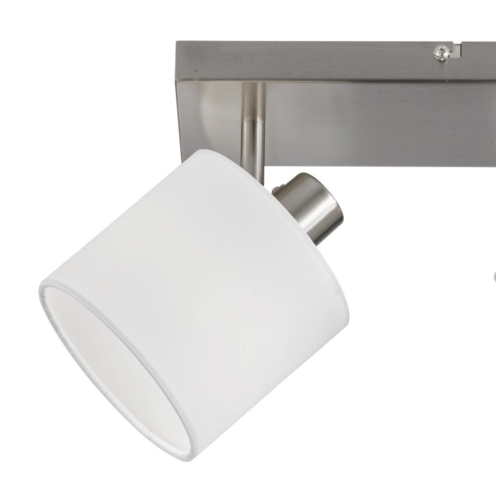 Spot de plafond Tommy 2 lumières en acier inoxydable avec blanc Trio 4017807388930
