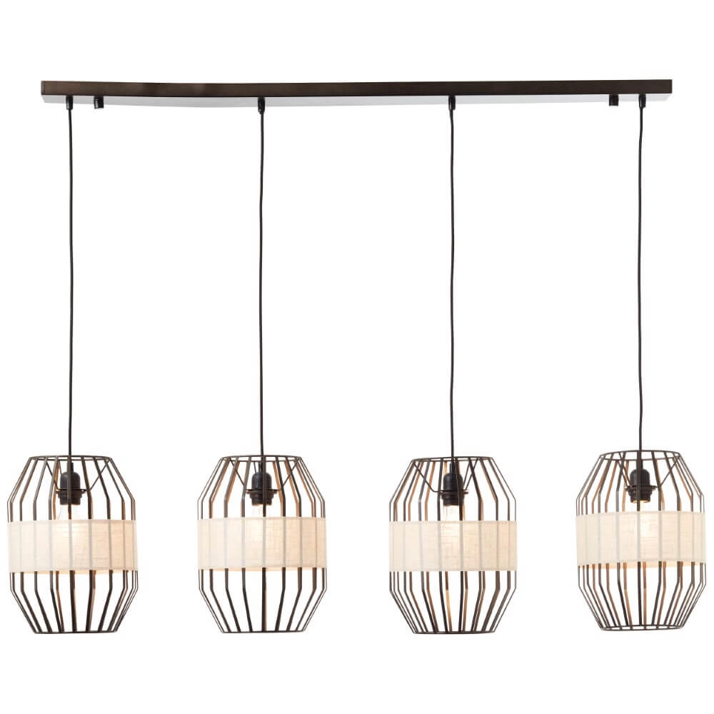 Lampe suspendue Slope 4 lumières noir avec couleur sable Lampe suspendue Slope 4 lumières noir avec couleur sable