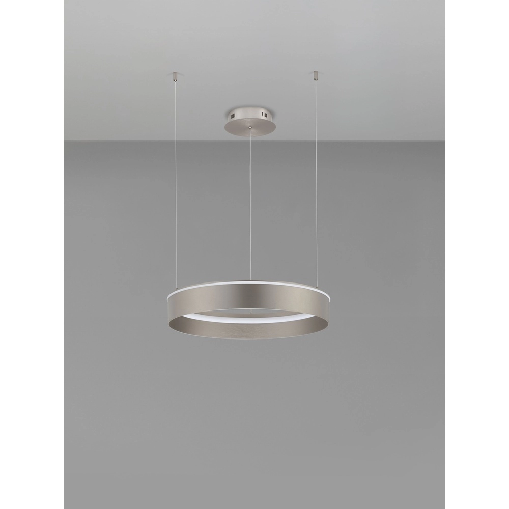 Lampe pendante moderne Olivia nickel Ø 60cm Lyora 5212017494214