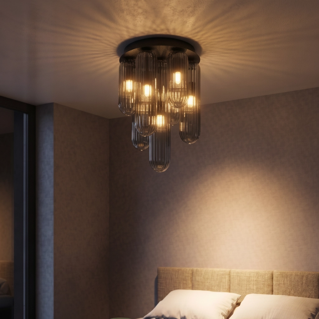 Plafonnier design Gustave noir 7 lumières