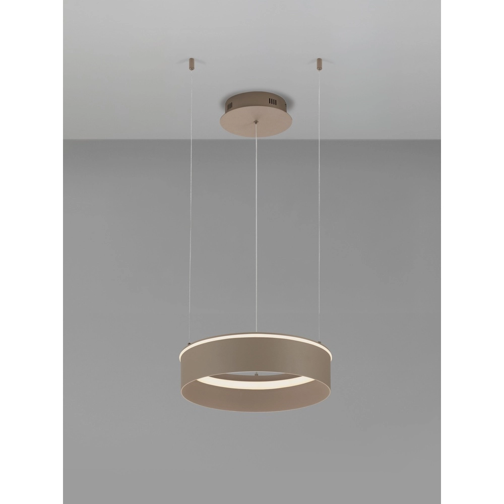 Lampe pendante moderne Olivia brun sable Ø 40cm Lyora 5212017494177