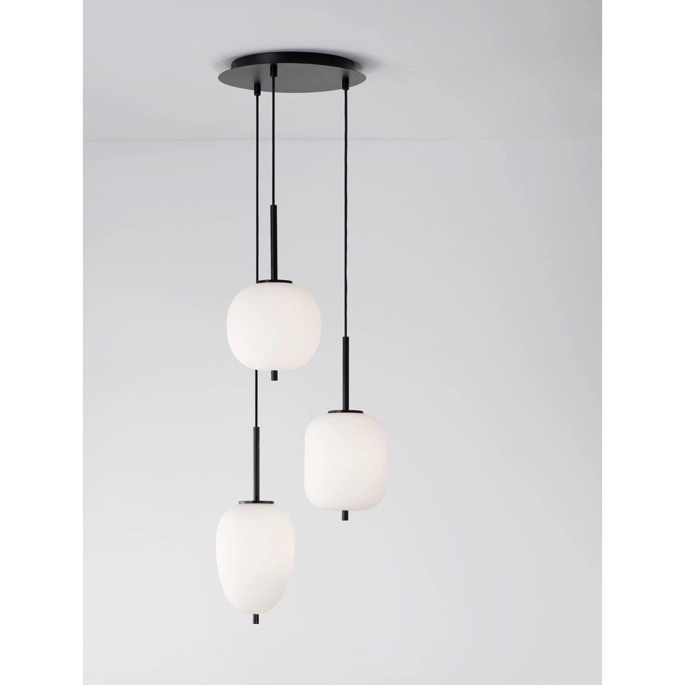 Lampe suspendue Lato 3 noirs clairs avec blanc Lyora 5212017434647