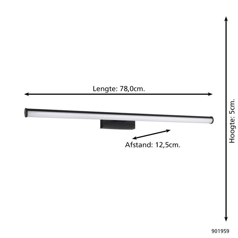 Lampe miroir Vadumi noir 78cm Eglo 9008606353163