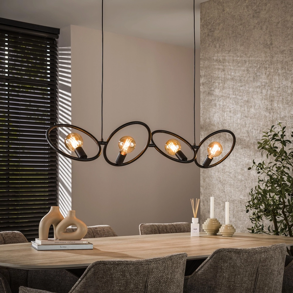 Lampe pendante de conception Loop noir - 4x E27