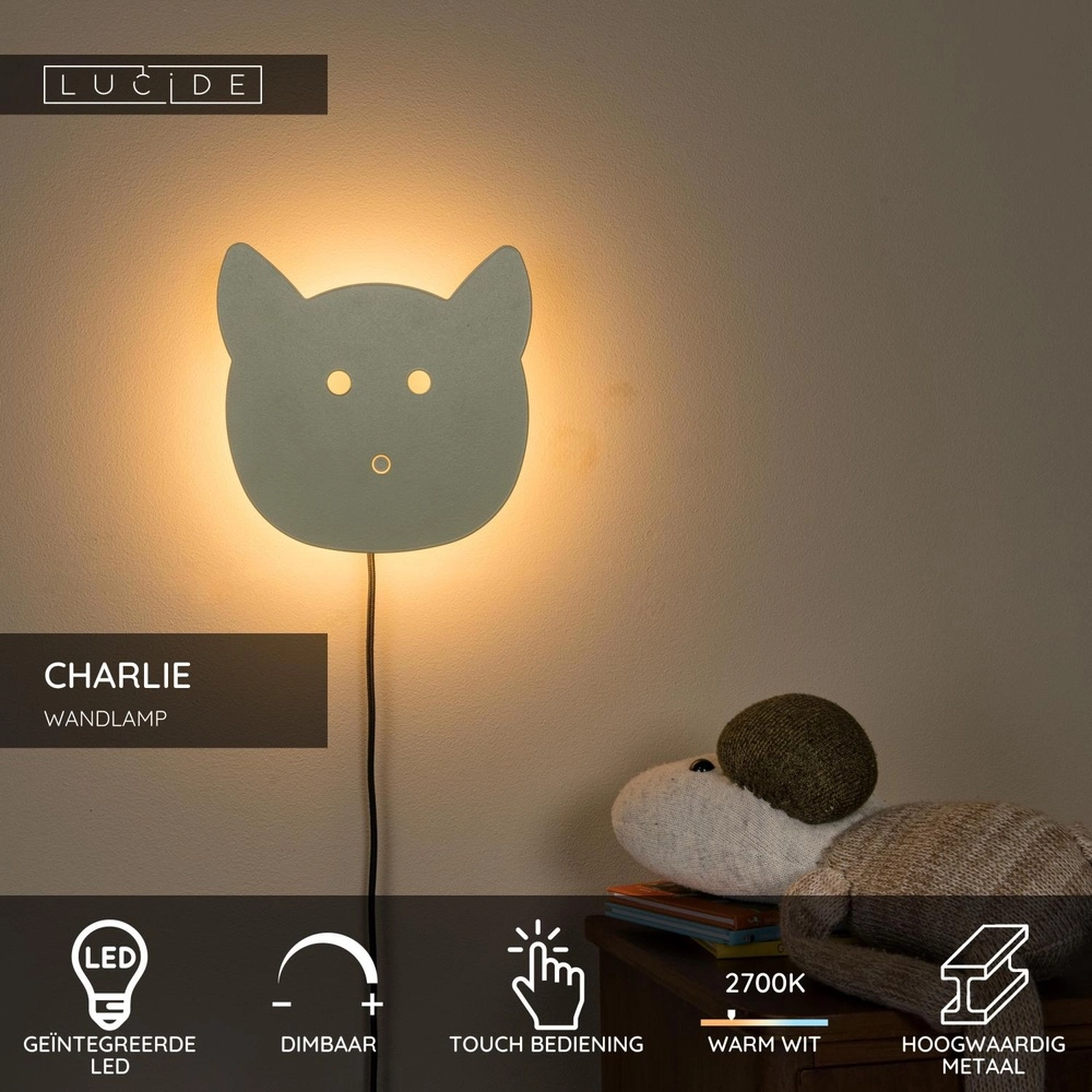 Lampe murale de la chambre des enfants Charlie Vert Lucide 5411212441768