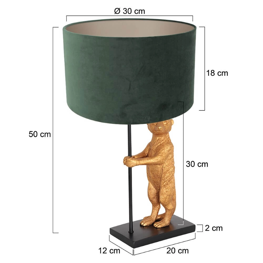 Lampe de table Animaux avec du velours vert Steinhauer 8712746151824
