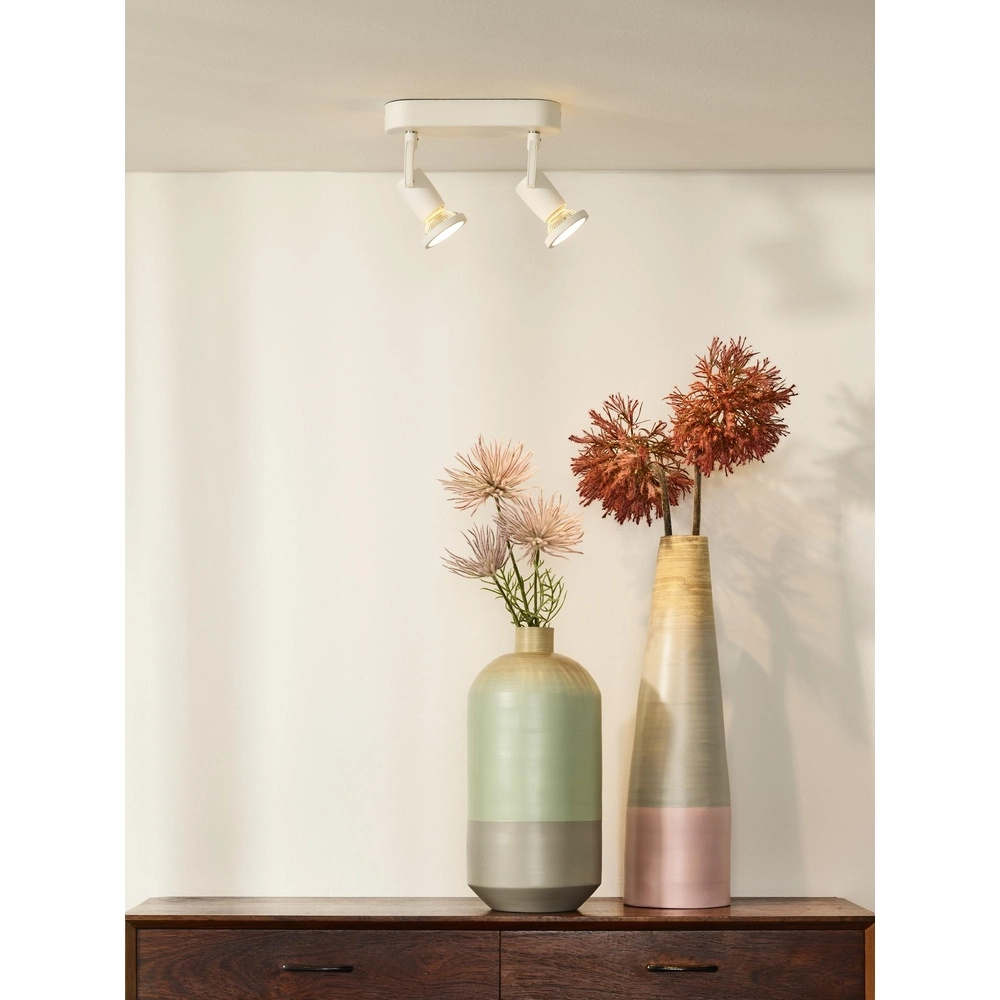 Lampe de plafond Jaster-Led Blanc à deux lumières Lucide 5411212114709