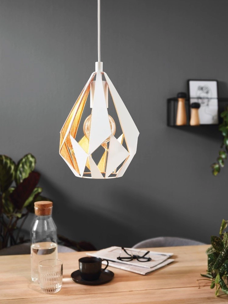 Lampe suspendue Carlton 1 20cm blanc avec de l'or Eglo 9002759430016