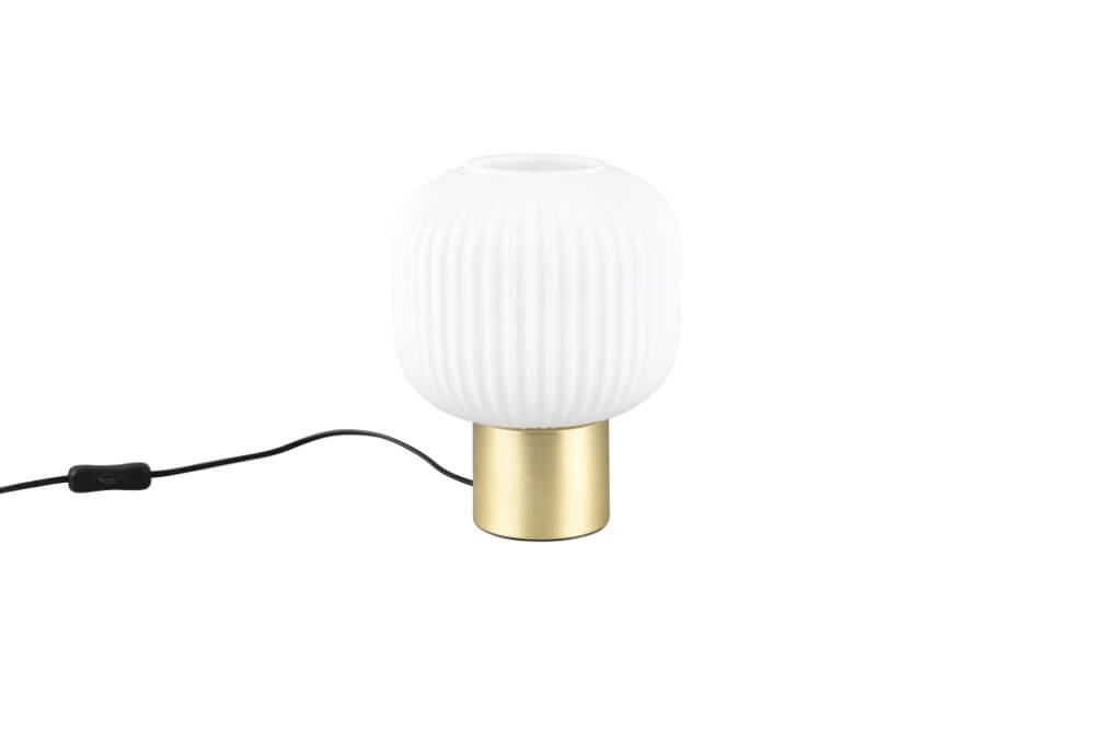 Lampe de table tendance Diva or avec verre blanc Trio 4017807614534