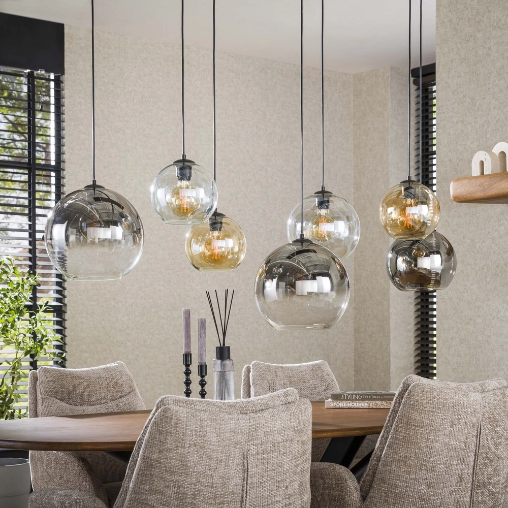 Lampe pendante avec 7 abat-jours en verre Multi Lyora 8716803512276