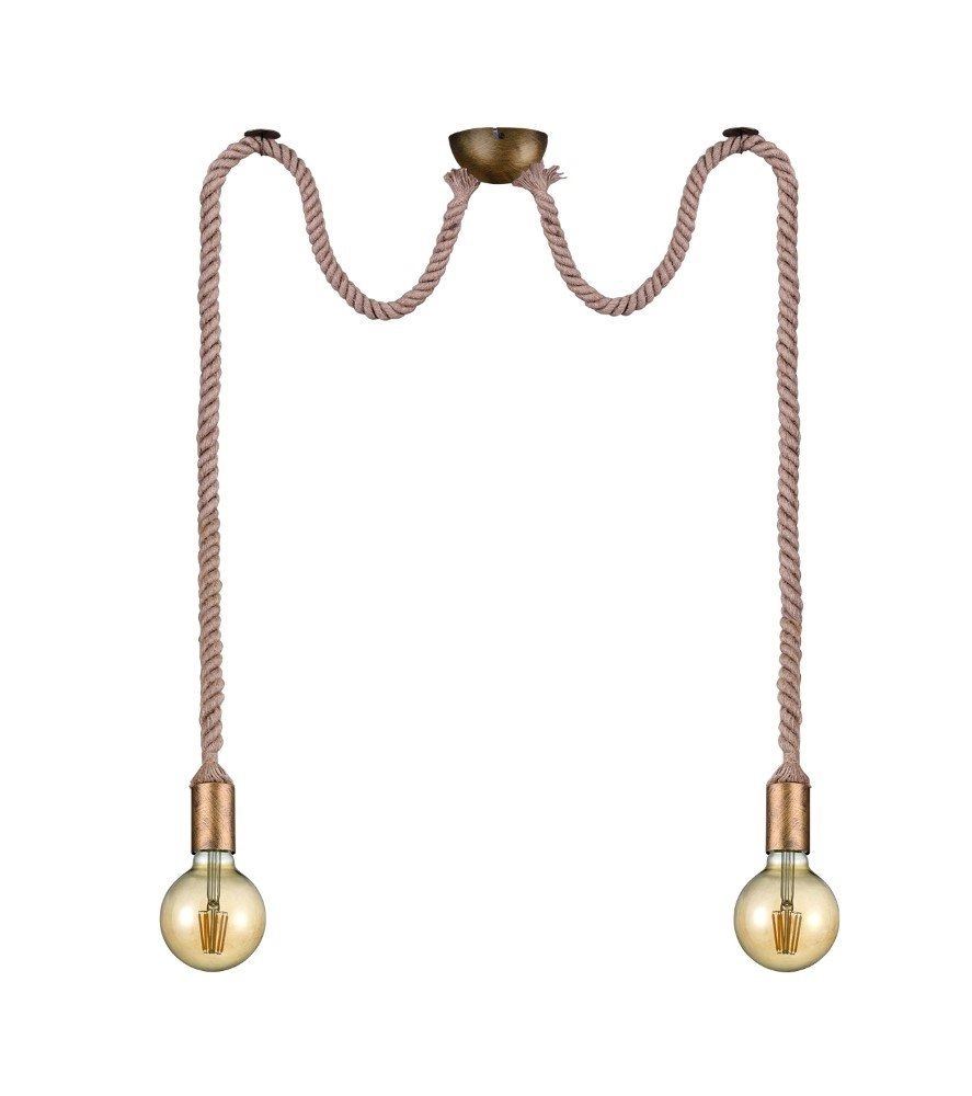 Suspension Cord Lampe à corde 2 lumières bronze Trio 4017807408591