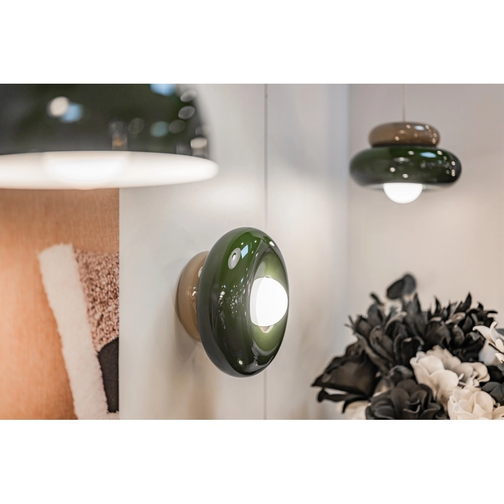 Lampe de plafond à design Torchiarolo brun sable avec du vert Eglo 9008606405480