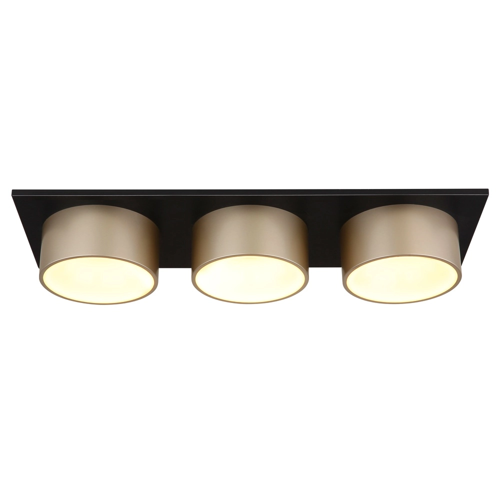 Lampe de plafond à 3 lumières Raymond noir avec du champagne Globo 9007371533862