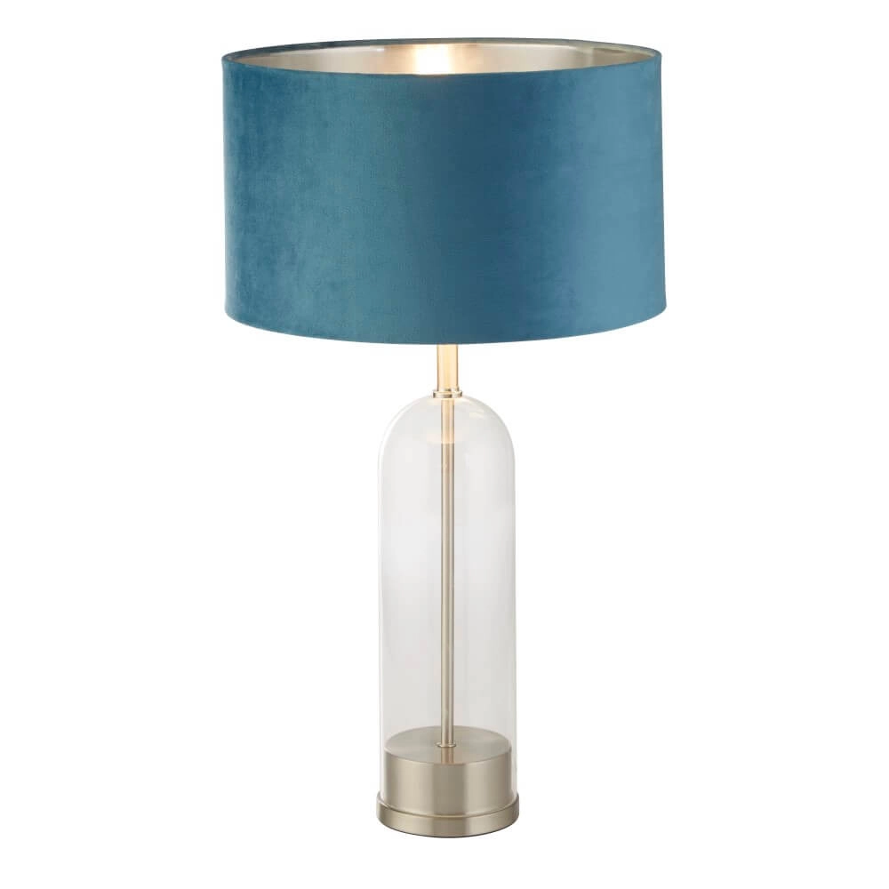 Lampe de table unique Oxford avec capuche bleue Searchlight 5053423256948