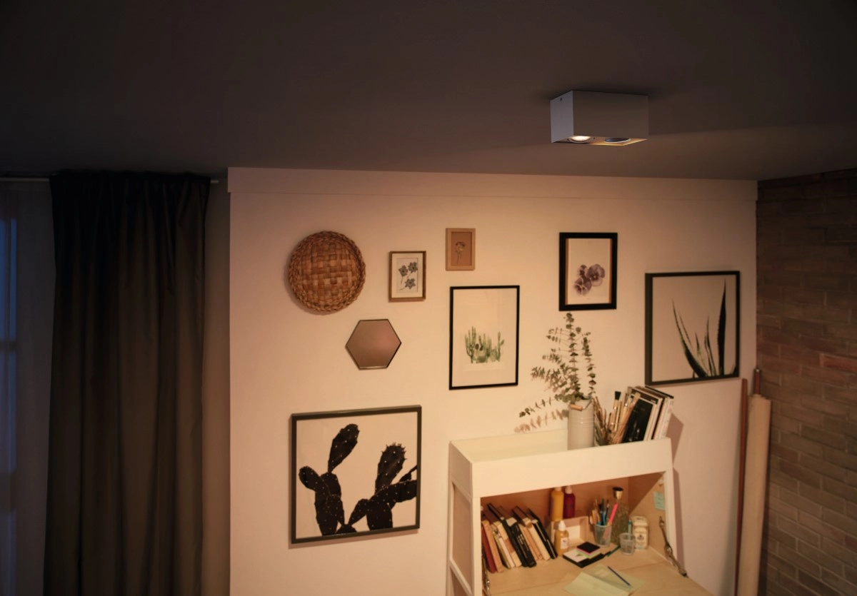 Lampe Box 2 lumières blanc Philips 8718696164525