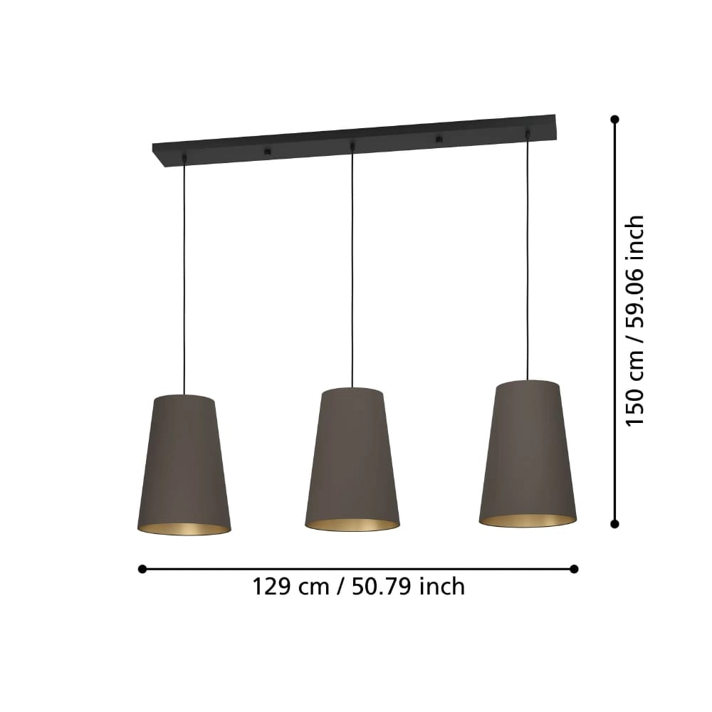 Lampe à suspension Cappuccino Petrosa 3 lumières Stars of Light 9008606238187