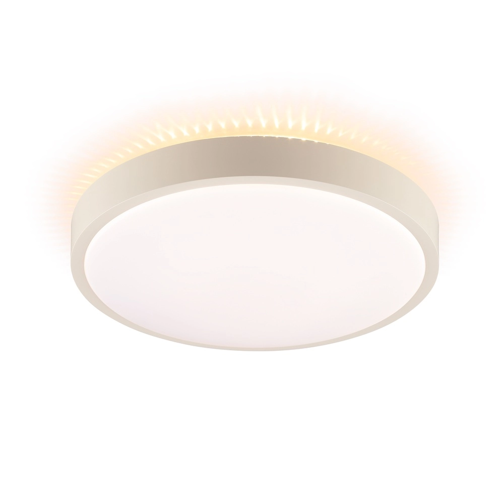 Éclairage de plafond Solistra brun sable avec Ø blanc 34,5 cm