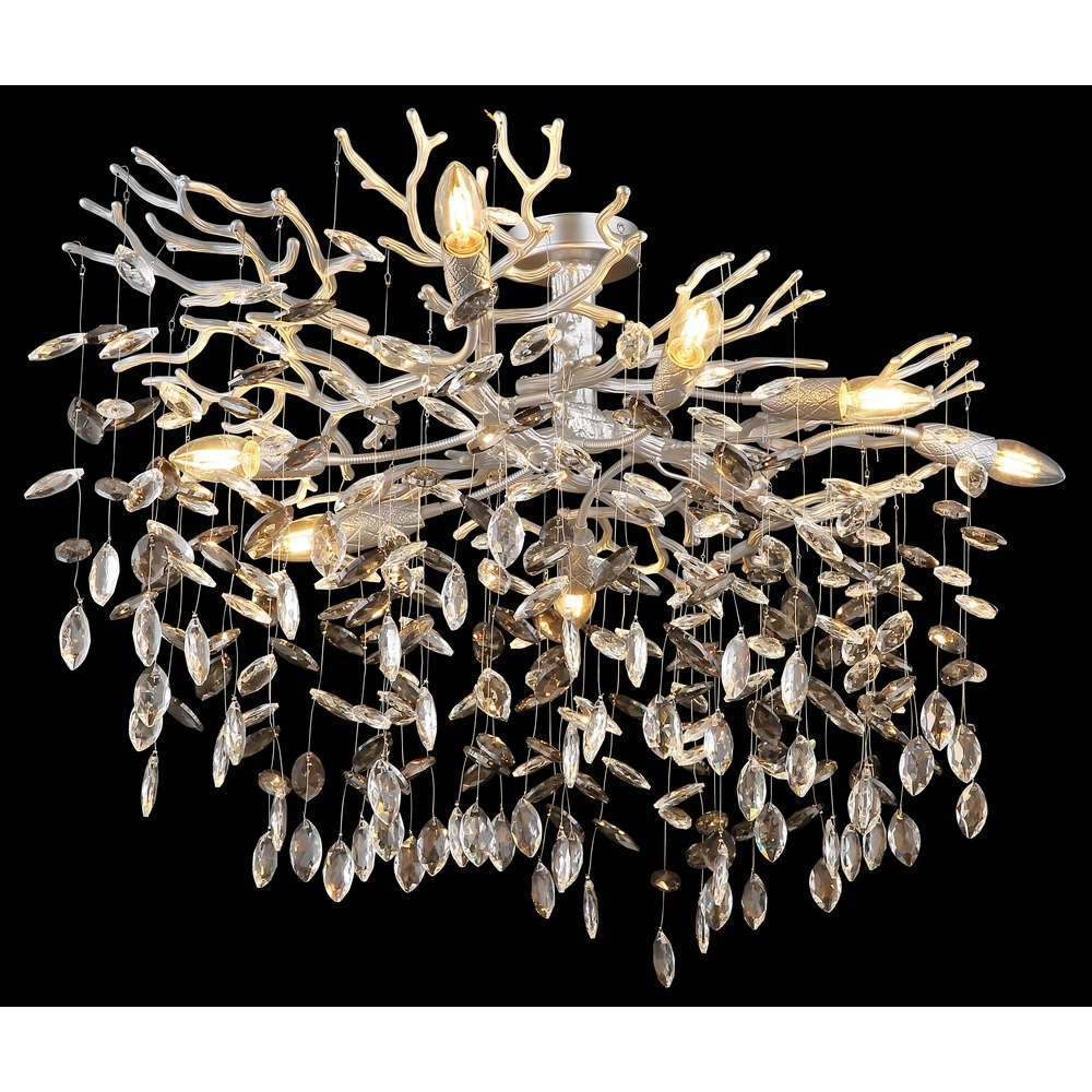 Lampe de plafond Queena Gris argenté Globo 9007371533657