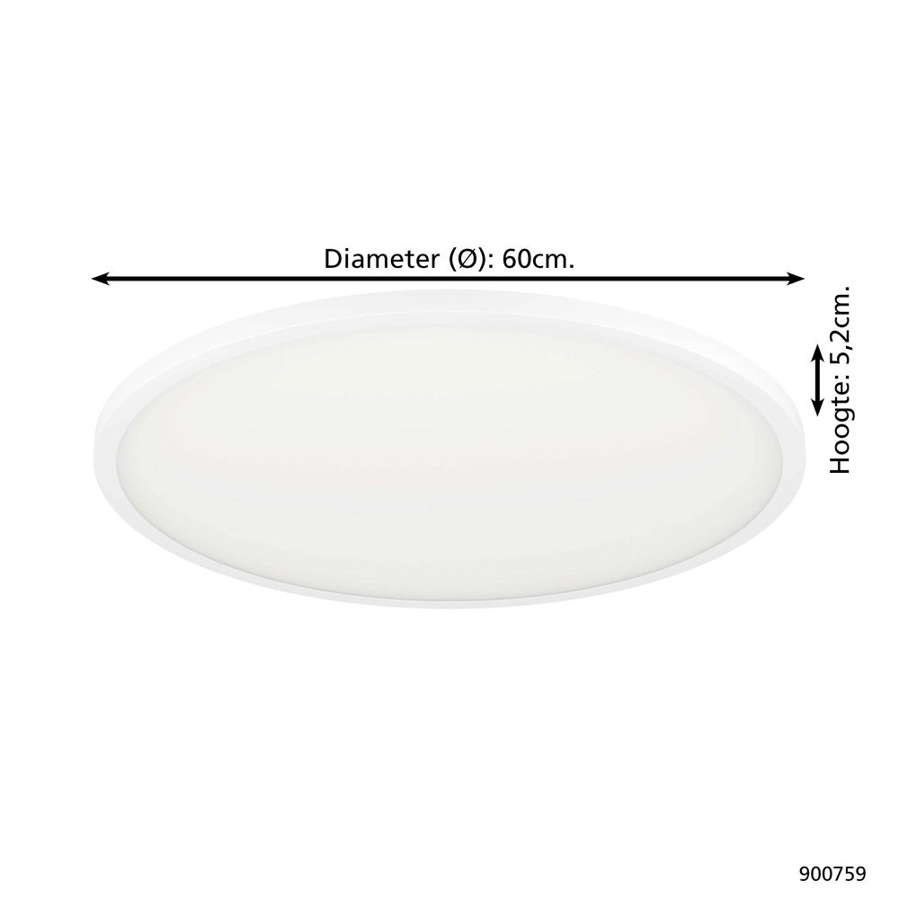 Lumière de plafond intelligente et fine Sarsina-Z Ø 60cm - blanc Eglo 9008606264056