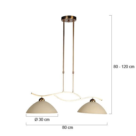 Lampe pendante classique Anthea Bronze 2 lumières Steinhauer 8712746180206