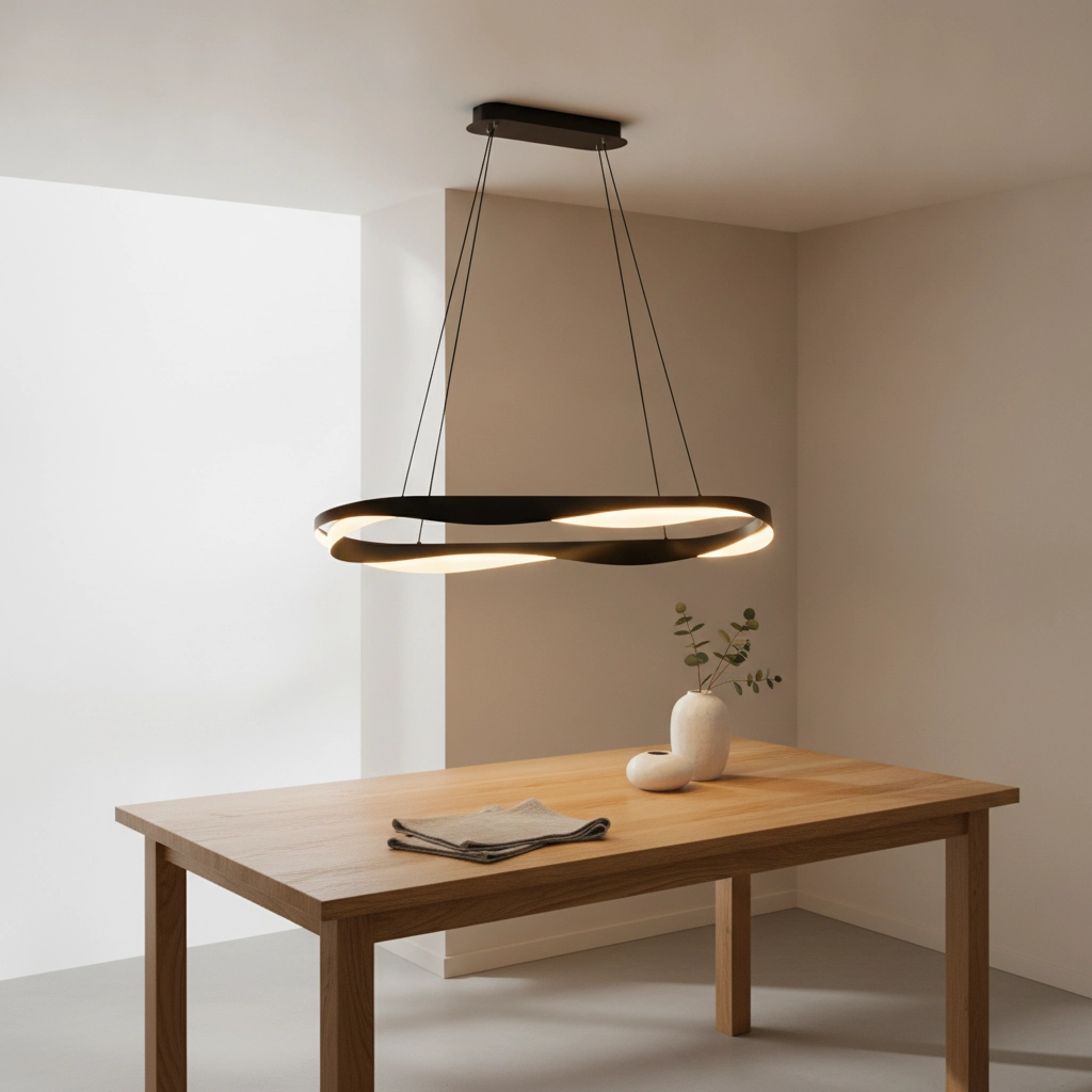 Suspension Radon Ø 100cm noir avec or