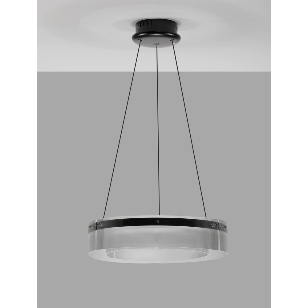 Suspension design Pauline noir avec verre Ø 55cm Lyora 5212017445377