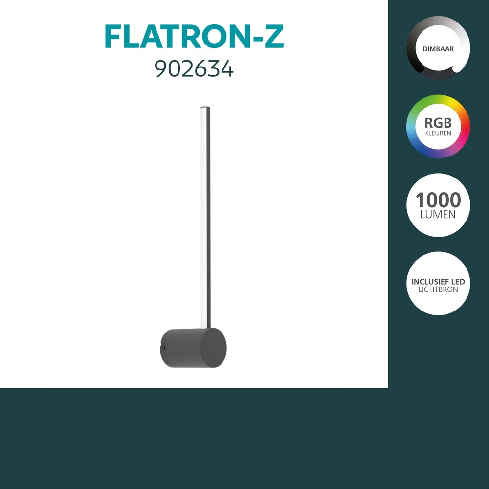 Lampe murale intelligente Flatron-Z Noir Eglo 9008606390557