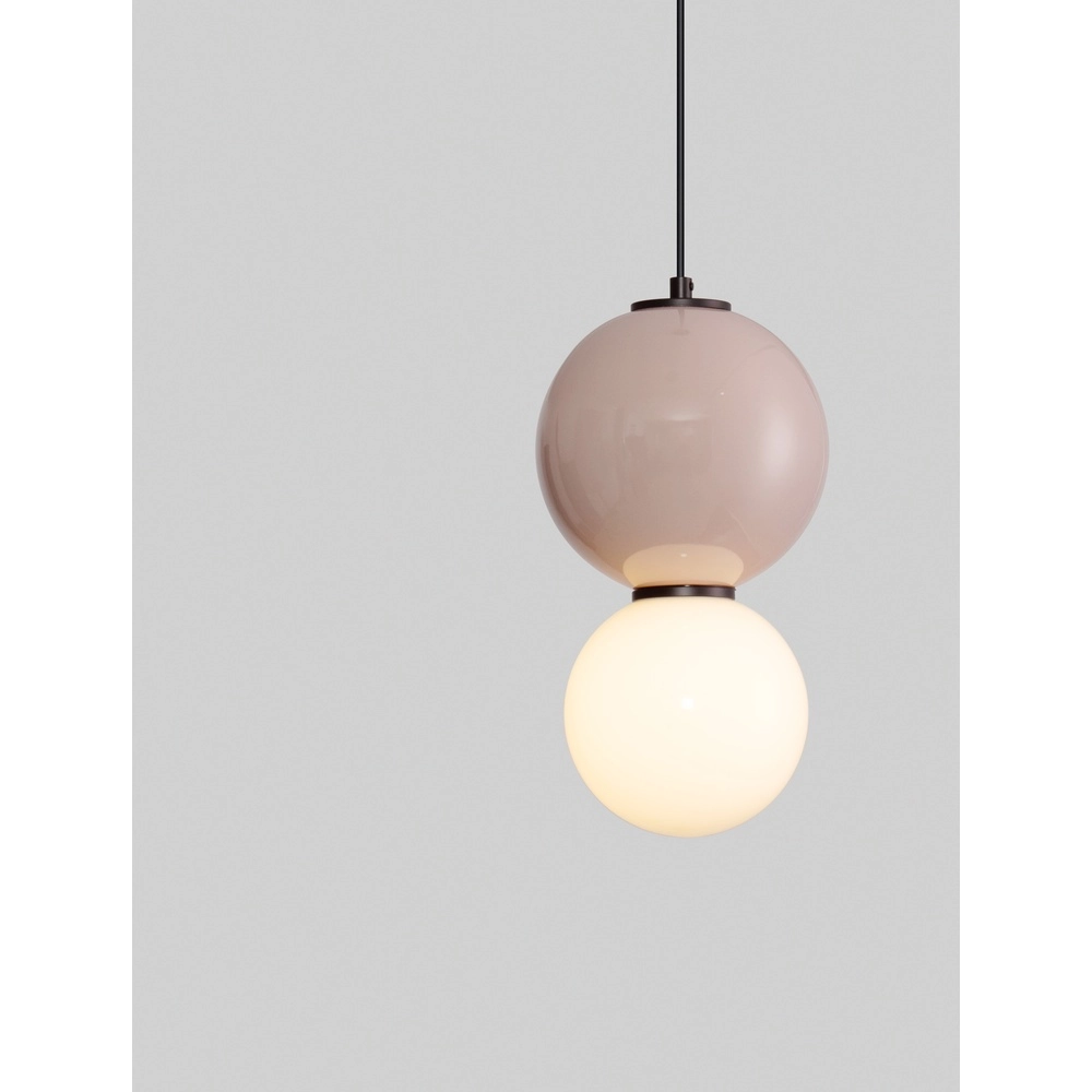 Suspension Noesis Ø 18cm brun moka avec blanc Lyora 5212017483676